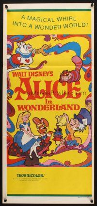 9m691 ALICE IN WONDERLAND Aust daybill R74 Walt Disney Lewis Carroll classic!