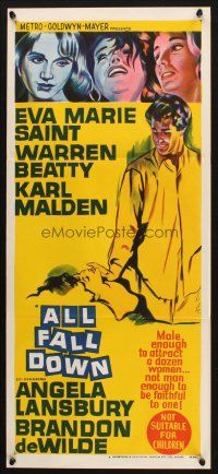 9m694 ALL FALL DOWN Aust daybill '62 Warren Beatty, Eva Marie Saint, Karl Malden, Frankenheimer
