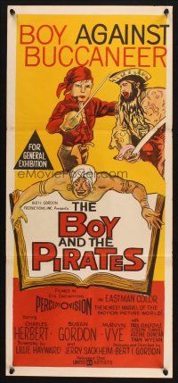 9m728 BOY & THE PIRATES Aust daybill '60 Charles Herbert, most amazing adventure a boy ever lived!