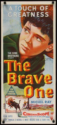 9m730 BRAVE ONE Aust daybill '56 Irving Rapper directed western, written by Dalton Trumbo!