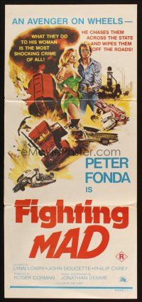 9m796 FIGHTING MAD Aust daybill '76 Jonathan Demme, different art of Peter Fonda!