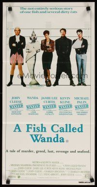 9m801 FISH CALLED WANDA Aust daybill '88 John Cleese, Curtis, Kline & Palin in police line up!