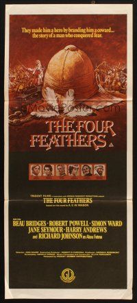 9m818 FOUR FEATHERS Aust daybill '77 Beau Bridges, they made him a hero by branding him a coward!