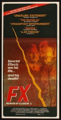 9m787 F/X Aust daybill '86 Bryan Brown, Brian Dennehy, is it murder or is it special effects!