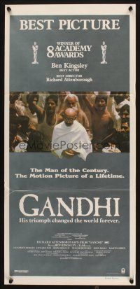 9m827 GANDHI Aust daybill '83 Ben Kingsley as The Mahatma, directed by Richard Attenborough!