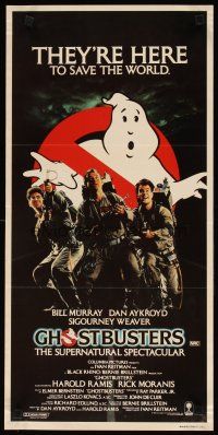 9m832 GHOSTBUSTERS Aust daybill '84 Bill Murray, Aykroyd & Harold Ramis are here to save the world