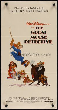 9m851 GREAT MOUSE DETECTIVE Aust daybill '86 Walt Disney's crime-fighting Sherlock Holmes cartoon!