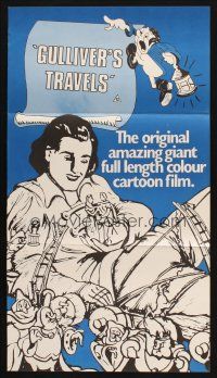 9m859 GULLIVER'S TRAVELS Aust daybill R70s classic cartoon by Dave Fleischer, great art!