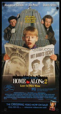 9m874 HOME ALONE 2 Aust daybill '92 Macaulay Culkin, Joe Pesci, Daniel Stern, Lost in New York!