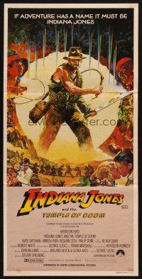 9m883 INDIANA JONES & THE TEMPLE OF DOOM Aust daybill '84 art of Harrison Ford by Mike Vaughan!