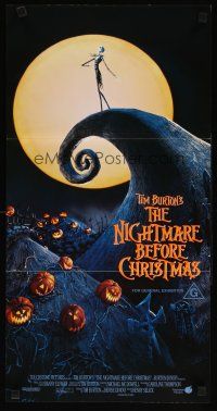 9m925 NIGHTMARE BEFORE CHRISTMAS Aust daybill '93 Tim Burton, Disney, Halloween horror image!