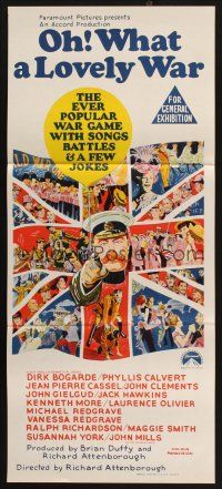 9m930 OH WHAT A LOVELY WAR Aust daybill '69 Richard Attenborough's wacky World War II musical!