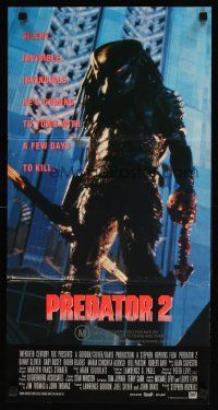 9m949 PREDATOR 2 Aust daybill '90 Danny Glover, Gary Busey, cool sci-fi sequel!