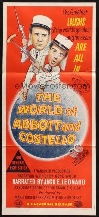 9m999 WORLD OF ABBOTT & COSTELLO Aust daybill '65 Bud & Lou are the greatest laughmakers!