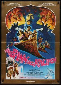 9m439 ARABIAN ADVENTURE German '79 cool art of villain Christopher Lee!