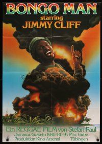9m461 BONGO MAN German '81 Harlin art of reggae singer Jimmy Cliff performing & burning building!
