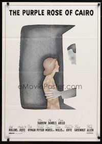 9m606 PURPLE ROSE OF CAIRO German '85 Woody Allen, cool artwork by Jean-Michel Folon!