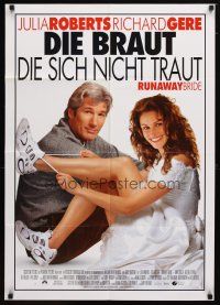 9m618 RUNAWAY BRIDE German '99 great image of Richard Gere sitting with Julia Roberts!