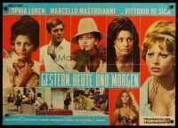 9m669 YESTERDAY, TODAY & TOMORROW Italian German '64 Sophia Loren, Marcello Mastroianni, De Sica!