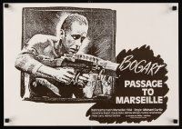 9m391 PASSAGE TO MARSEILLE German 16x23 '77 great image of Humphrey Bogart w/machine gun!