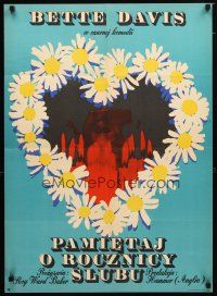 9m187 ANNIVERSARY Polish 23x33 '70 Bette Davis, different Zbikowski art of flowers!
