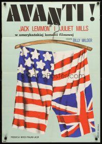 9m190 AVANTI Polish 23x33 '76 Billy Wilder, Jack Lemmon, wacky different Nasfeter artwork!