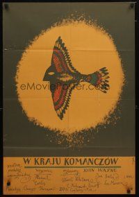9m209 COMANCHEROS Polish 23x33 '65 John Wayne, directed by Michael Curtiz, Flisak art of bird!