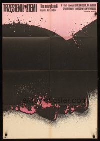9m223 EARTHQUAKE Polish 23x33 '76 Ava Gardner, cool Wasilewski art of Charlton Heston!