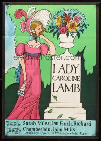 9m259 LADY CAROLINE LAMB Polish 23x33 '74 directed by Robert Bolt, Flisak art of Sarah Miles!
