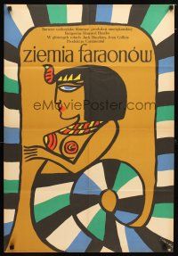 9m260 LAND OF THE PHARAOHS Polish 23x33 '72 Treutler artwork of Egyptian snake woman!