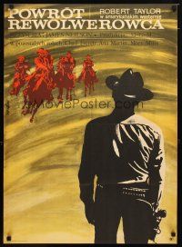 9m318 RETURN OF THE GUNFIGHTER Polish 23x33 '70 Bobrowski artwork of cowboy Robert Taylor!