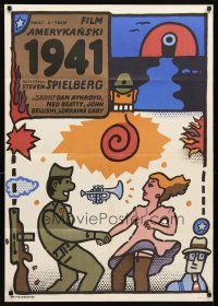 9m361 1941 Polish 27x38 '83 Steven Spielberg, John Belushi as Wild Bill, art by Mlodozeniec!