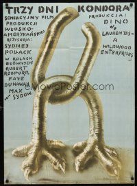9m362 3 DAYS OF THE CONDOR Polish 27x38 '78 Robert Redford, Czerniawski art of living chain!