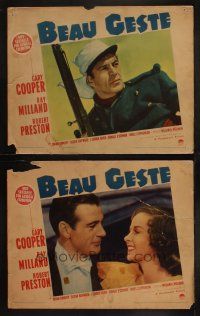 9p852 BEAU GESTE 2 LCs '39 Gary Cooper in Foreign Legion uniform & w/ young Susan Hayward!