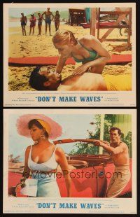 9p878 DON'T MAKE WAVES 2 LCs '67 Tony Curtis, super sexy Sharon Tate & Claudia Cardinale!