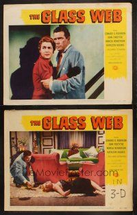 9p894 GLASS WEB 2 LCs '53 John Forsythe & Marcia Henderson, directed by Jack Arnold!