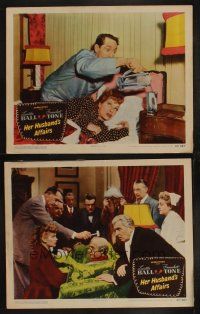 9p901 HER HUSBAND'S AFFAIRS 2 LCs '47 cool images of gorgeous Lucille Ball & Franchot Tone!