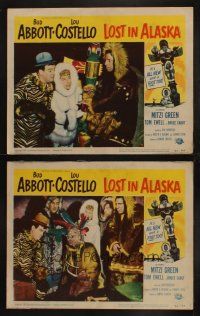 9p920 LOST IN ALASKA 2 LCs '52 cool images of Bud Abbott & Lou Costello with Eskimo Iron Eyes Cody!