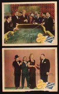 9p922 LUCKY LOSERS 2 LCs '50 Leo Gorcey, Huntz Hall, Bowery Boys, Hillary Brooke, craps gambling!