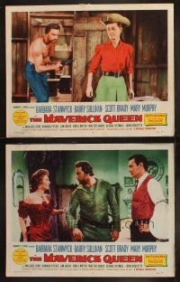 9p930 MAVERICK QUEEN 2 LCs '56 cowgirl Barbara Stanwyck, from Zane Grey's novel!
