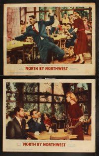 9p943 NORTH BY NORTHWEST 2 LCs '59 Cary Grant, Eva Marie Saint, James Mason, Hitchcock classic!
