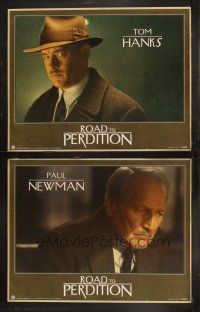 9p960 ROAD TO PERDITION 2 LCs '02 great close portraits of Tom Hanks & Paul Newman!