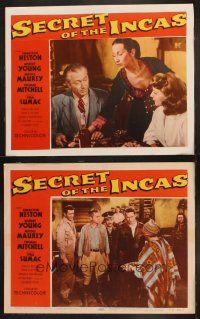 9p964 SECRET OF THE INCAS 2 LCs '54 Charlton Heston & Robert Young in South America!