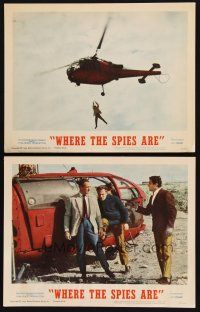 9p995 WHERE THE SPIES ARE 2 LCs '66 David Niven, Val Guest English Cold War comedy!