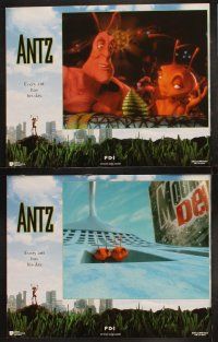 9p039 ANTZ 8 LCs '98 Woody Allen, computer animated insects, every ant has his day!
