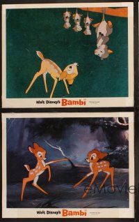 9p712 BAMBI 4 LCs R66 Walt Disney cartoon deer classic, great art with opossum family!
