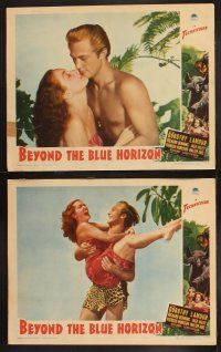 9p056 BEYOND THE BLUE HORIZON 8 LCs '42 sexy Dorothy Lamour & Richard Denning in loincloth!
