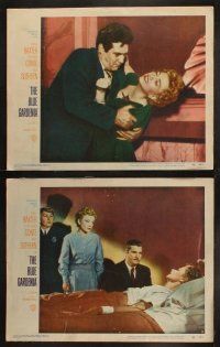 9p064 BLUE GARDENIA 8 LCs '53 directed by Fritz Lang, Anne Baxter, Nat King Cole, George Reeves!