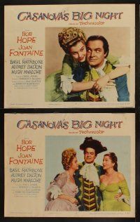 9p086 CASANOVA'S BIG NIGHT 8 LCs '54 great images of Bob Hope & sexy Joan Fontaine, Basil Rathbone!