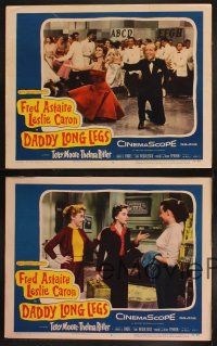 9p718 DADDY LONG LEGS 4 LCs '55 great images of Fred Astaire, Leslie Caron & Terry Moore!